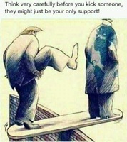 Think before you kick someone